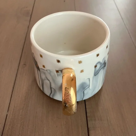 Anthropologie Night Sky Grey Blue Watercolor Drip Mug - Picture 2 of 8